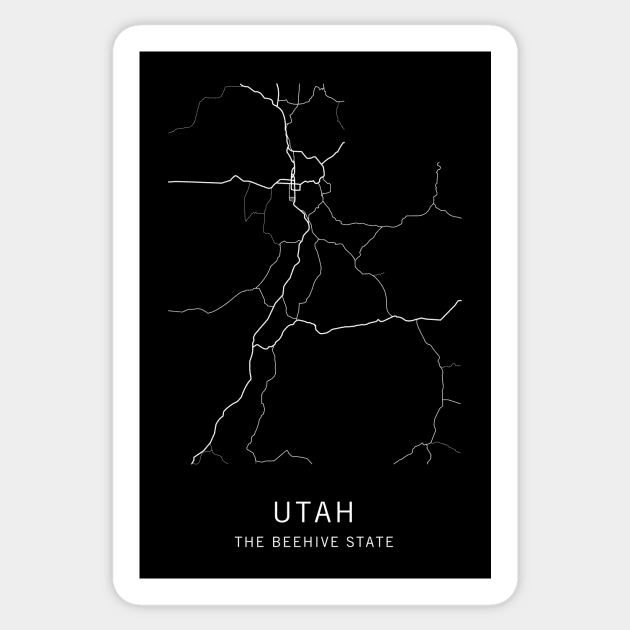 Utah State Road Map Sticker by ClarkStreetPress